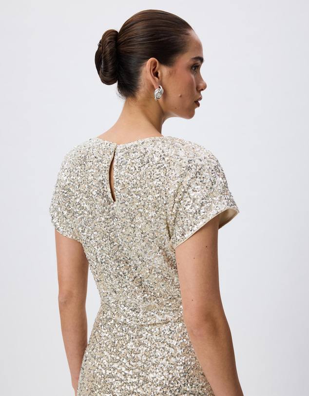 Tussah - Isadora Sequin Cap Sleeve Maxi Dress