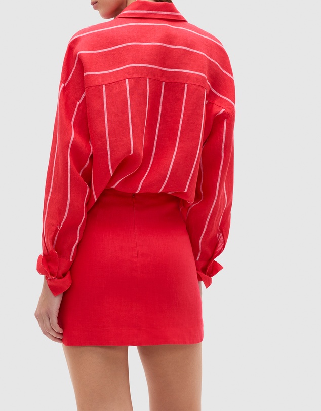 Seed Heritage - Core Linen Curve Hem Mini Skirt