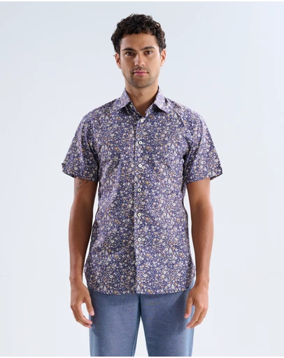 3 Wise Men - 3 Wise Men Anchor Print Short Sleeve Shirt