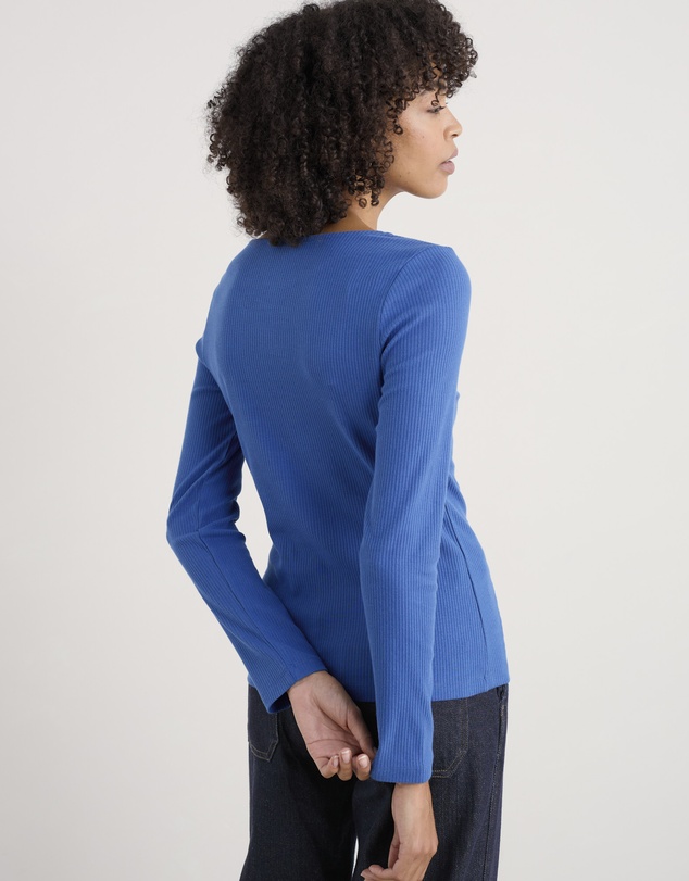 Seasalt - Seasalt Cornwall Blue L/S Early Orchid Rib Top