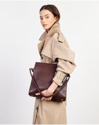 SABEN - Beatrice Shoulder Bag Espresso Croc