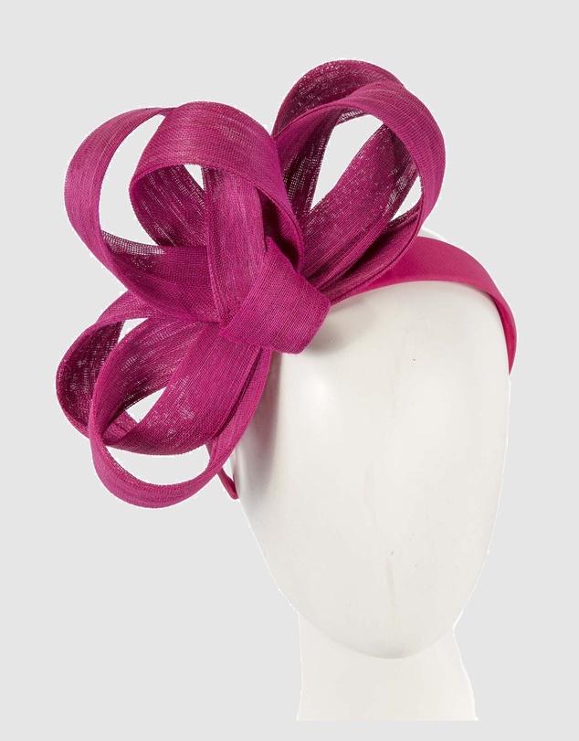 Fillies Collection - Fuchsia Abaca Loops Racing Fascinator