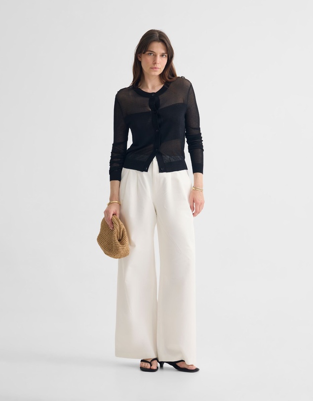 Oxford - Celina Sheer Panel Cardigan