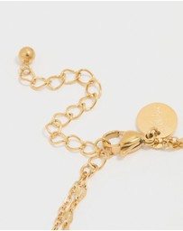 Lovisa - Waterproof Gold Plated Stainless Steel Dainty Cubic Zirconia Layered Bracelet