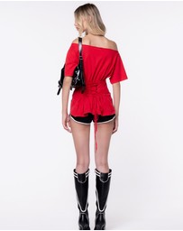 JGR & STN - Ciched Off Shoulder T-Shirt