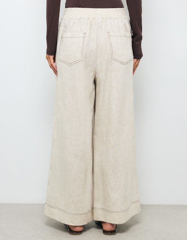 AERE - Contrast Stitch Linen Pants