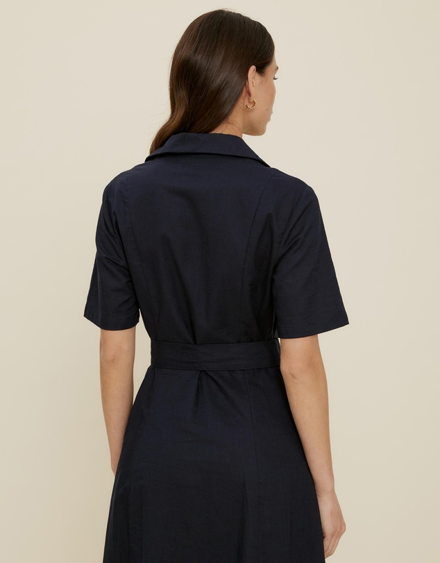 The Fated - Claudia Linen Blend Midi Dress