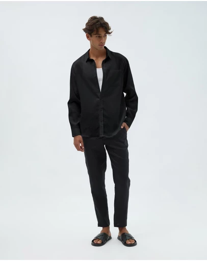 AERE - Resort Linen LS Shirt