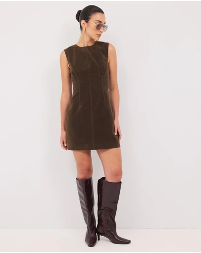 Calli - Maslow Faux Suede Mini Dress