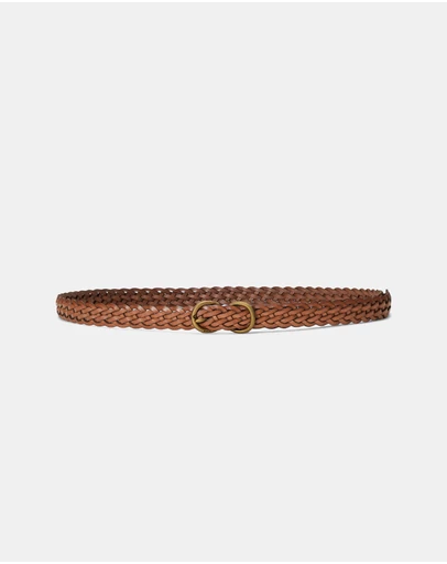 Polo Ralph Lauren - Braided Vachetta Leather Skinny Belt