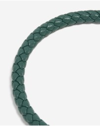 Lovisa - Waterproof Gold Plated Stainless Steel Turquoise PU Leather Braided Chunky Link Bracelet