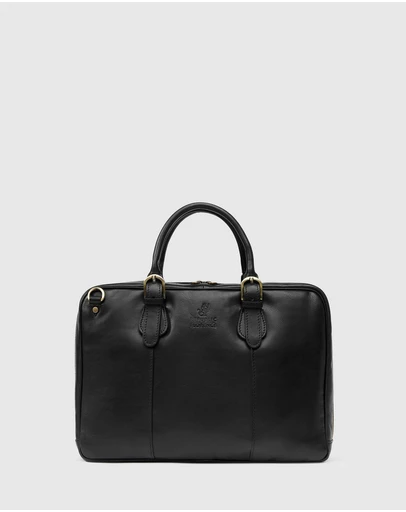 Republic of Florence - The Madrid Matt Black Briefcase