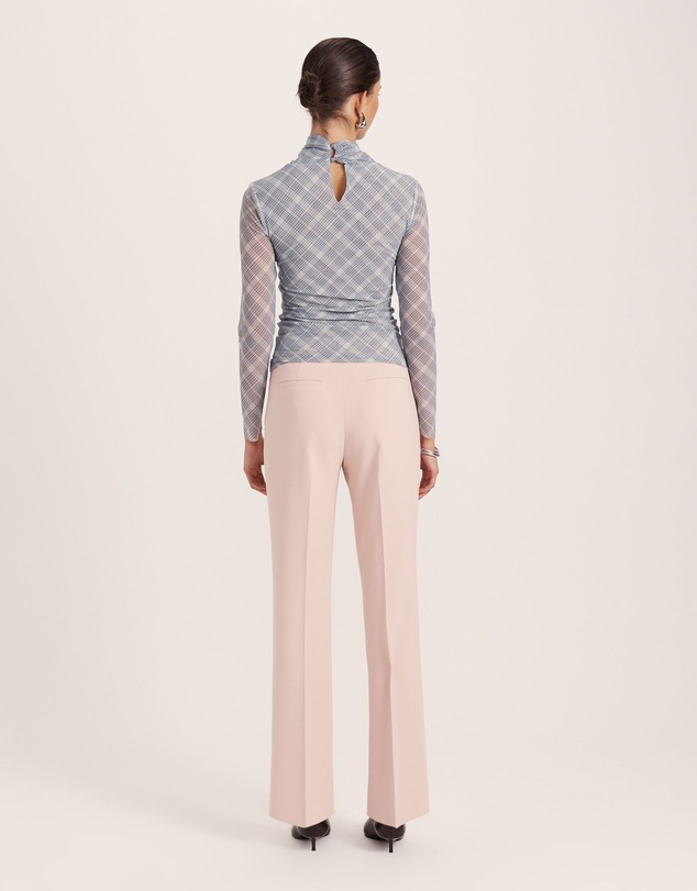 SABA - Astrid Check Mesh Long Sleeve Top