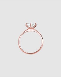 Elli Jewelry - Ring 925 Sterling Silver Rose Gold-Plated Crystal