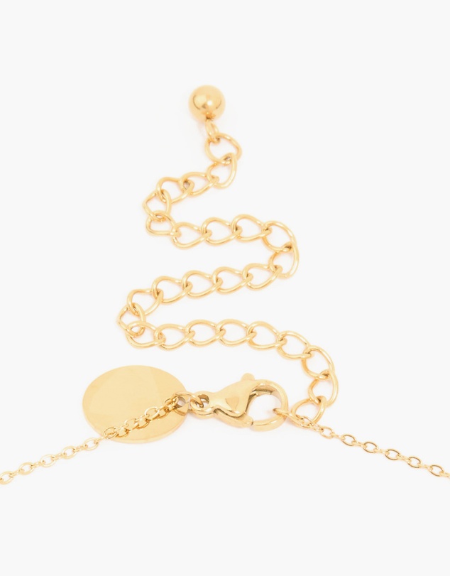 Lovisa - Waterproof Gold Plated Stainless Steel Cubic Zirconia Mixed Shape Pendant Necklace