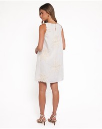 Petal & Pup - Beverley Embroidered Mini Dress - Cream