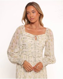 Petal & Pup - Keziah Long Sleeve Maxi Dress - Yellow Floral