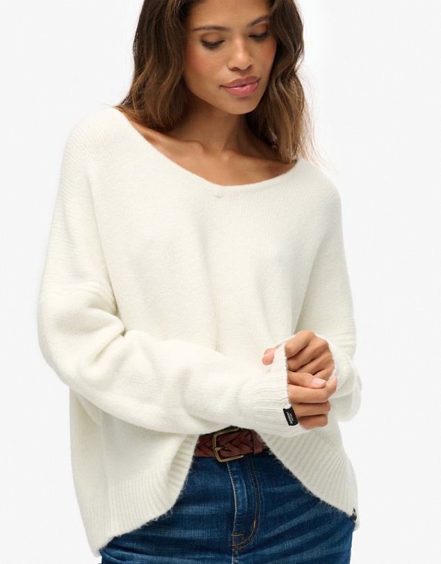 Superdry - Brushed Oversized V Neck Jumper