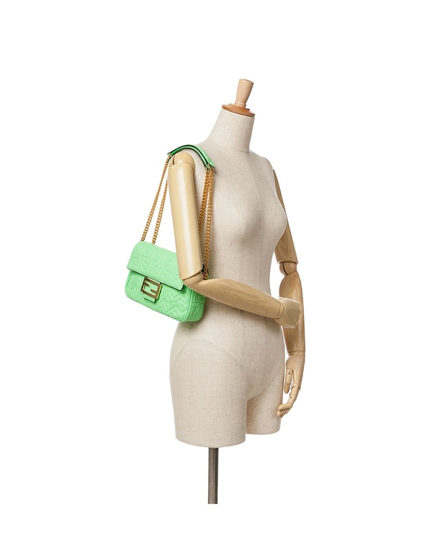 Pre-Loved by Azura Reborn - Pre-Loved Zucca Embossed Leather Chain Midi Baguette