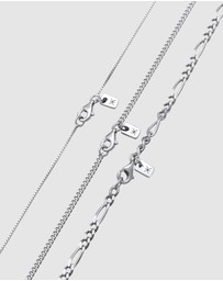 Kuzzoi - ICONIC EXCLUSIVE - Necklace Male Layered Armored Chain 925 Sterling Silver