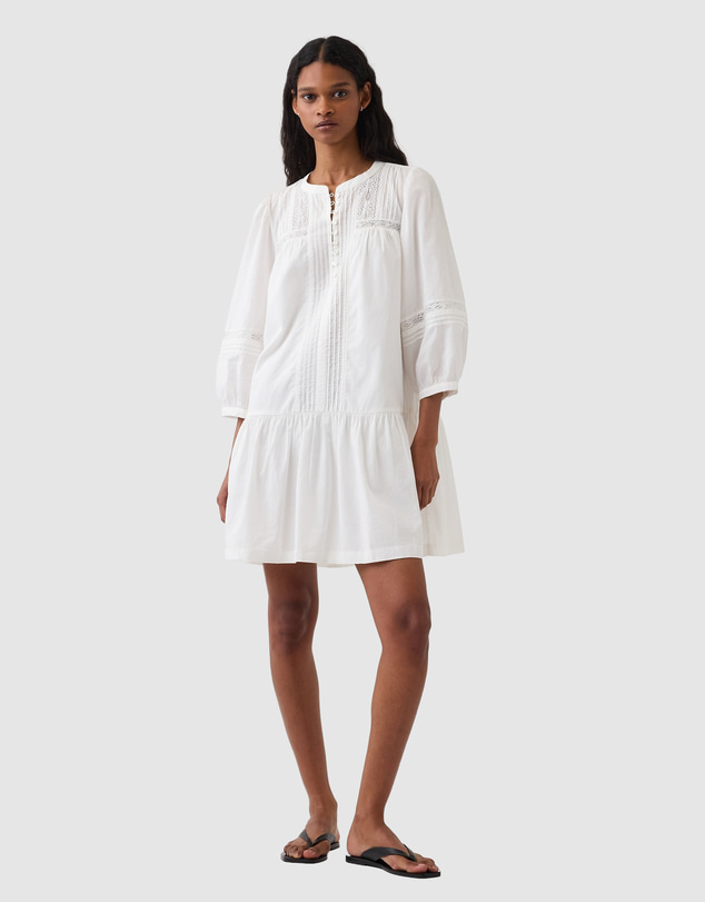 GAP - LS Mini Lace Insert Henley Dress