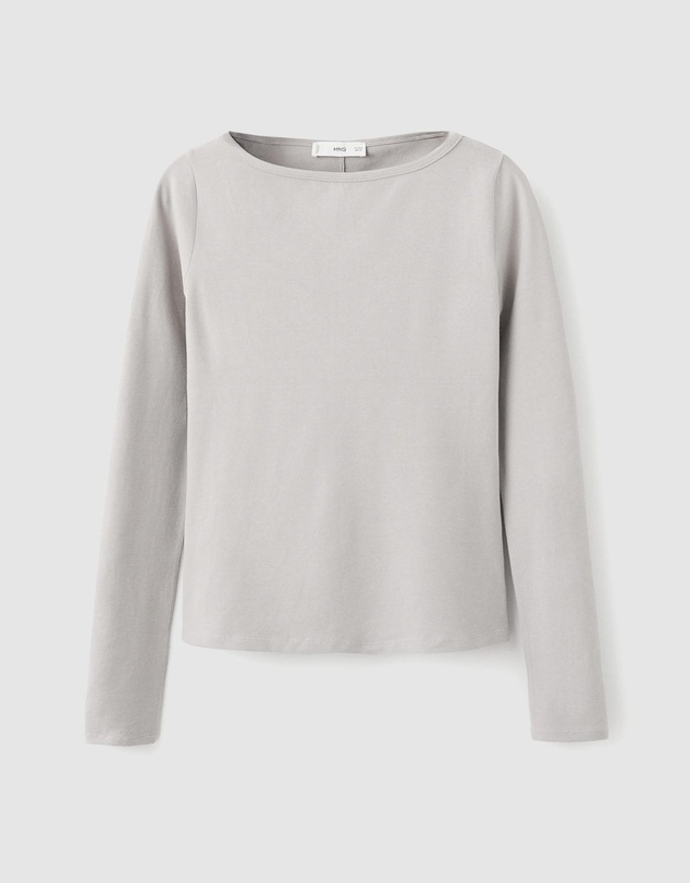 M.N.G - Cotton Boat Neck T-Shirt