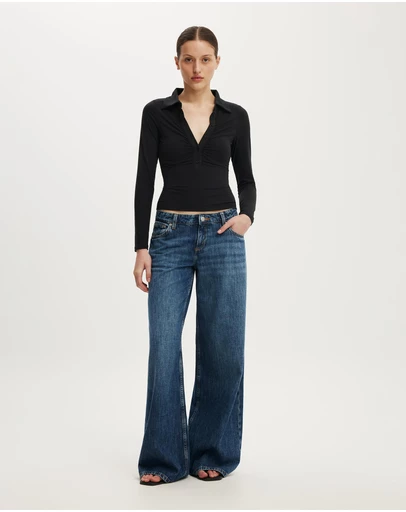 Cotton On - Hold Me Long Sleeve Polo