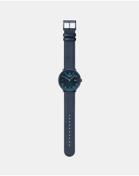 Mondaine - Mondaine Doppio Blue Vegan Leather 41mm Watch
