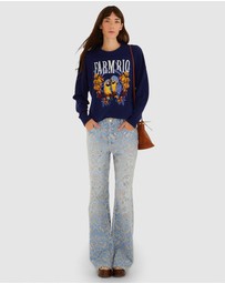 Farm Rio - Love Birds Embroidery Sweater