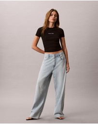 Calvin Klein Jeans - Contour Rib Logo Cropped Tee