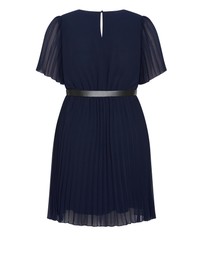 City Chic - Plus size Newberry Street Pleat Dress - navy