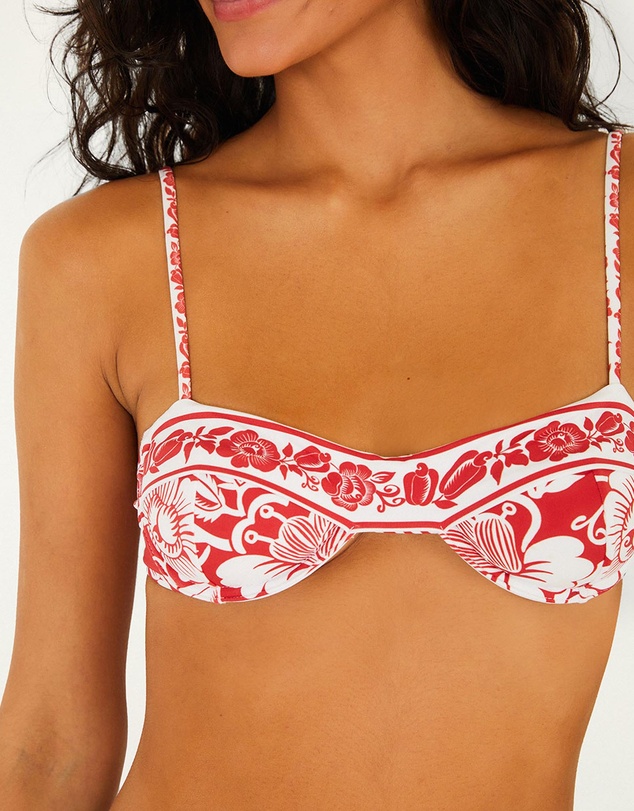 Farm Rio - Cashew And Birds Underwire Bikini Top