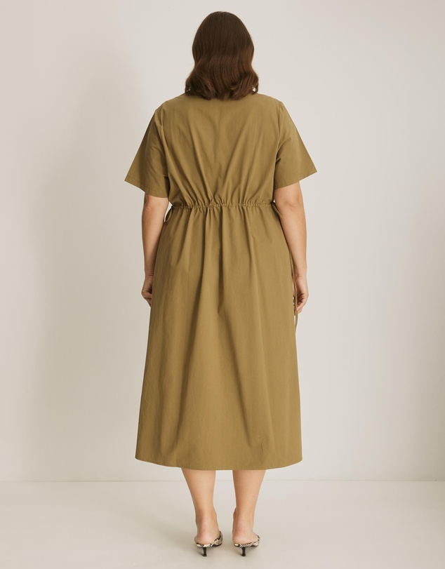 Atmos&Here Curvy - Tara Cinch Waist Midi Shirt Dress
