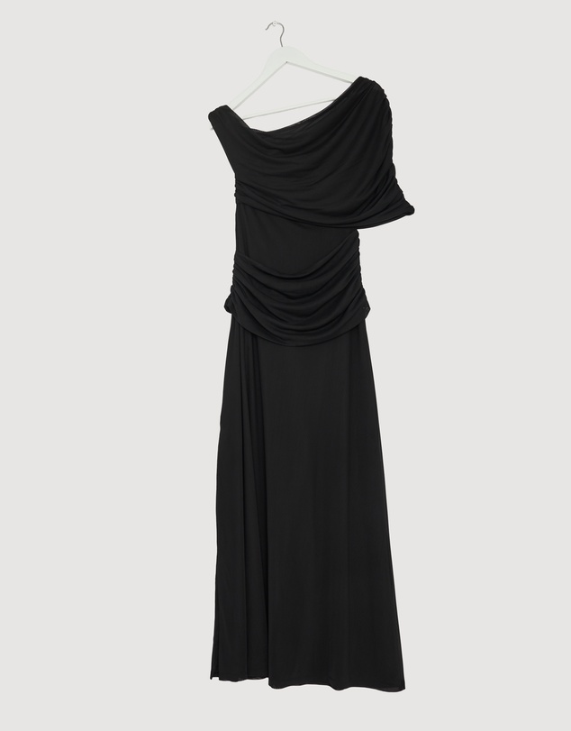 Revibe - Repaired CHANCERY Margot One Shoulder Drape Maxi Dress - AU 10