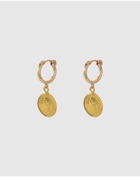 Von Treskow - Lever Hoop (13mm) earrings with Mini Coin