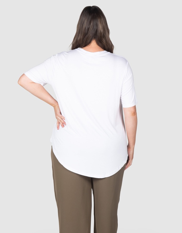 Love Your Wardrobe - Kelly Dipped Hem T-shirt