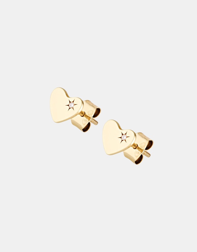 Luna Rae - Solid Gold - Sweetheart Studs