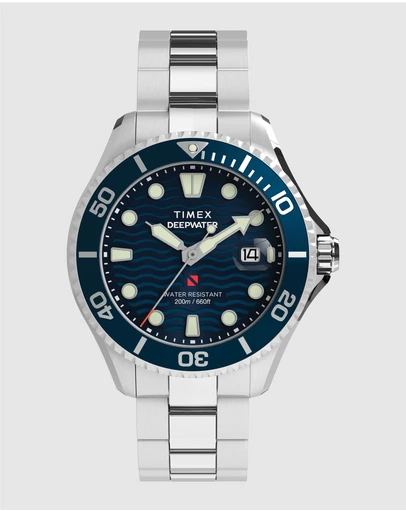 TIMEX - Deepwater Meridian 200 44mm Stainless Steel Bracelet Watch