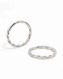 Lovisa - Surgical Steel Twisted Sleeper Hoop Earrings 10MM