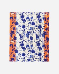 Ozwear Connection Uggs - 100% Australian Wool Print Scarf White Blue and Orange
