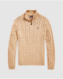 Polo Ralph Lauren - Cable-Knit Cotton Quarter-Zip Sweater