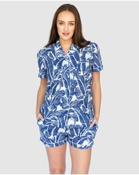 Sant And Abel - Women's Martinique® Blue Banana Leaf Short PJ Set