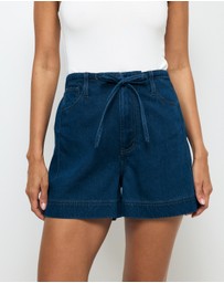 AERE - Eden Denim Drawcord Shorts