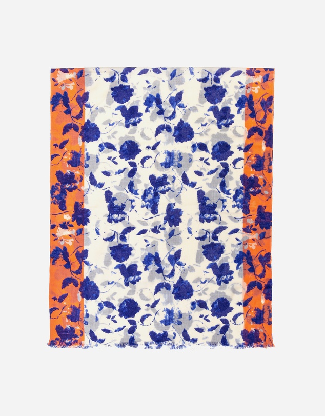 Ozwear Connection Uggs - 100% Australian Wool Print Scarf White Blue and Orange