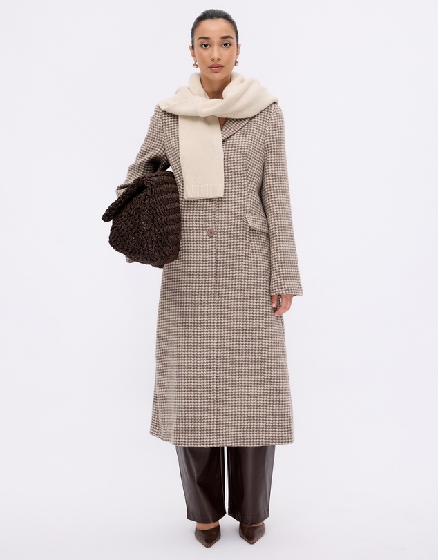 Minima Esenciales - Leni Wool Houndstooth Coat
