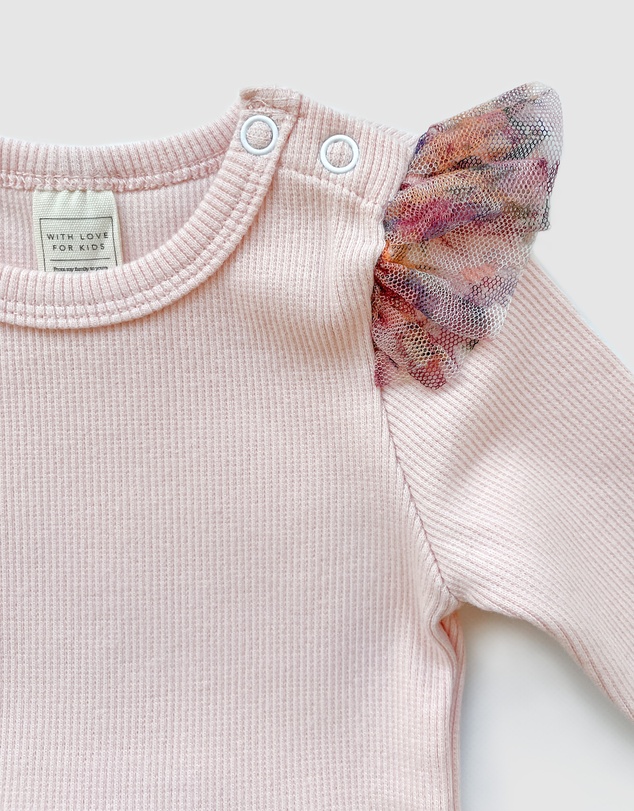 WITH LOVE FOR KIDS - Tulle Flutter Long Sleeve Tutu Onesie - Babies