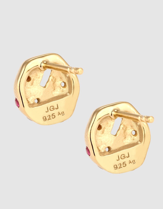 Elli Jewelry - Moonstone Stud Earrings in Gold-Plated 925 Silver