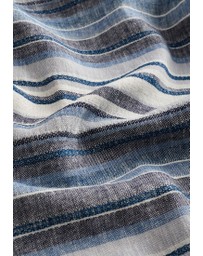 NEXT - Linen Blend Horizontal Stripe Short Sleeve Shirt