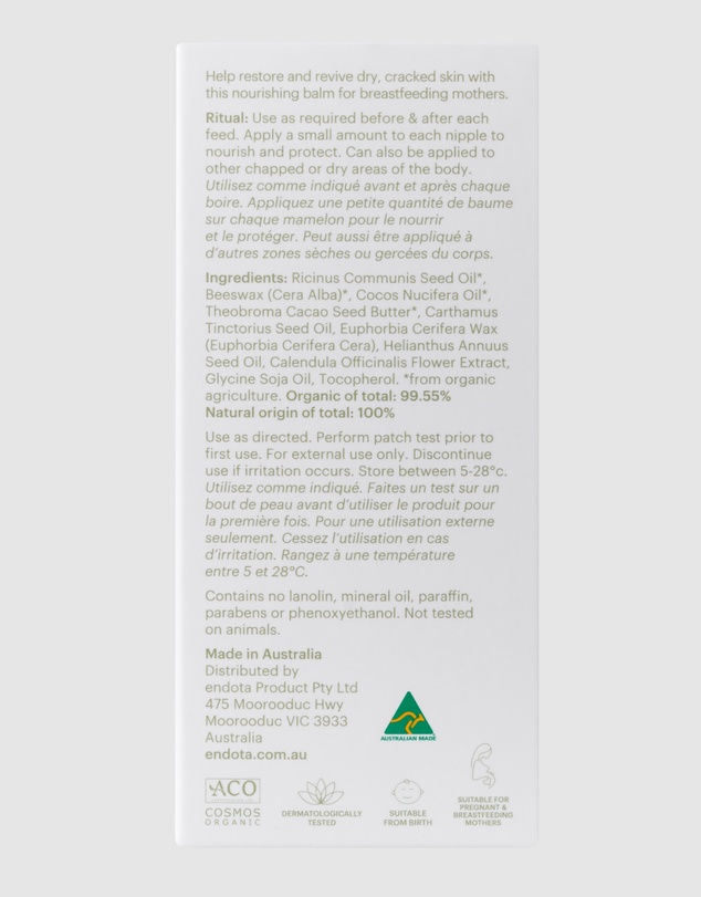 Endota - Organic Nurture - Nourishing Nipple Balm