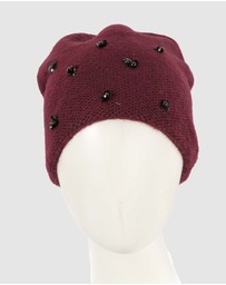Max Alexander - European Made Burgundy Wool Beanie